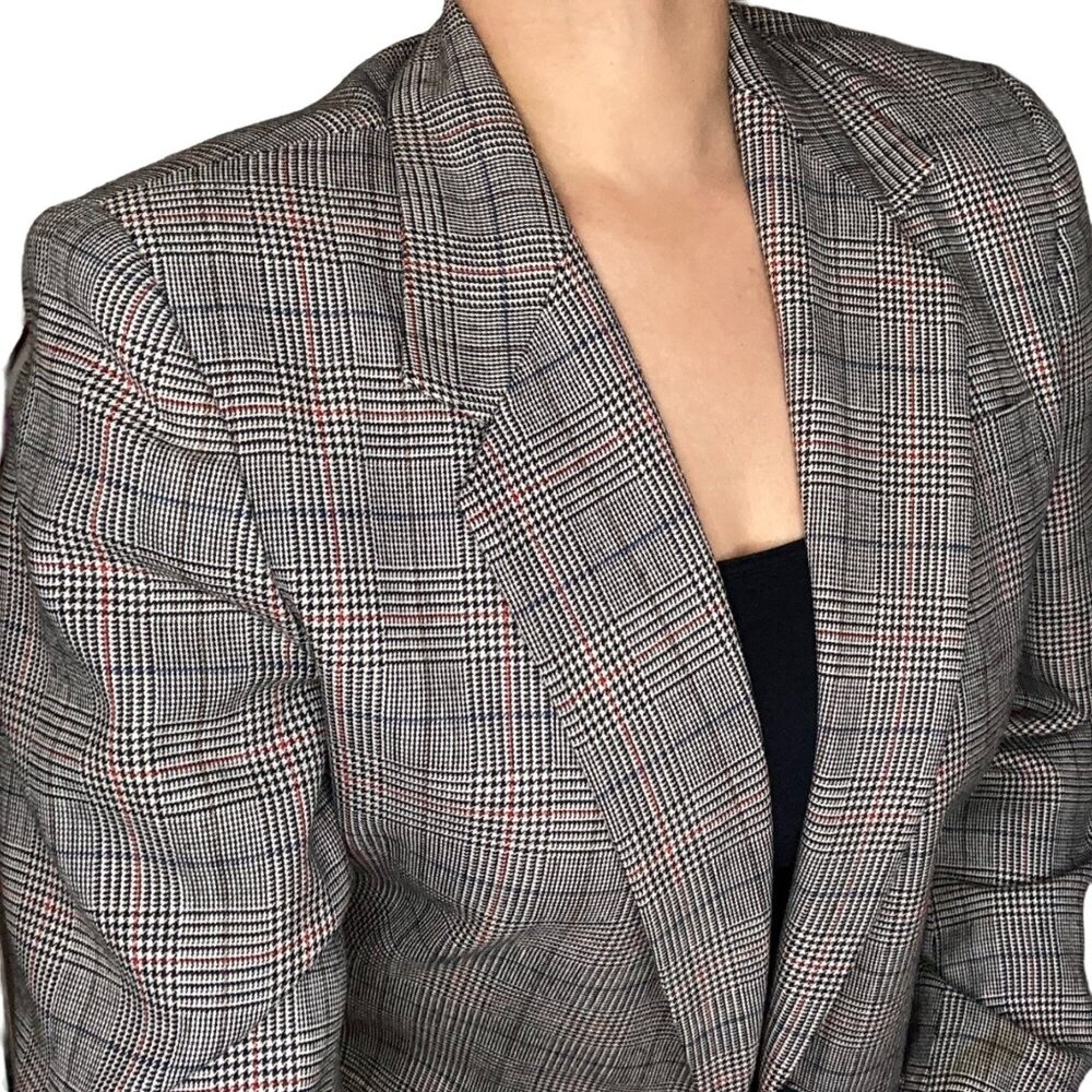 Saks Fit Avenue women gray blazer size 8 M casual style - Picture 4 of 15